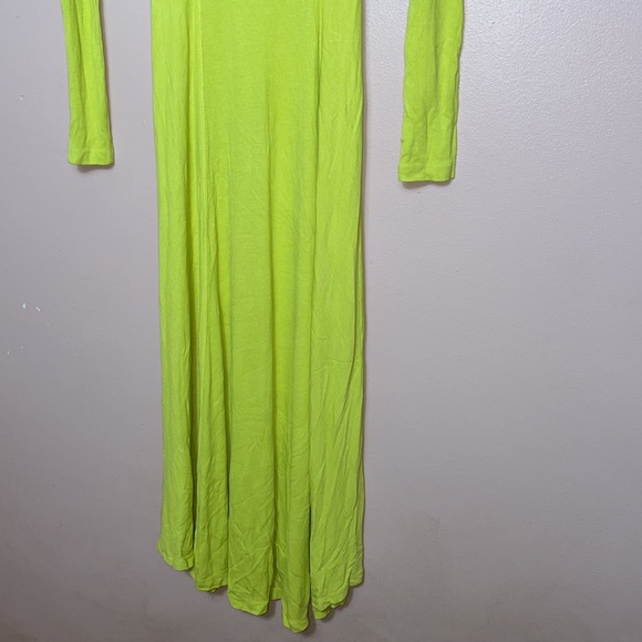 Rare Enza Costa Silk Paneled Flare Dress in Acid Lime - Picture 3 of 9